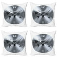 thumbnail image 1 of Ambesonne Grey Throw Pillow Cover 4 Pack, World Map Clock Pattern, 24", Blue Grey, 1 of 6