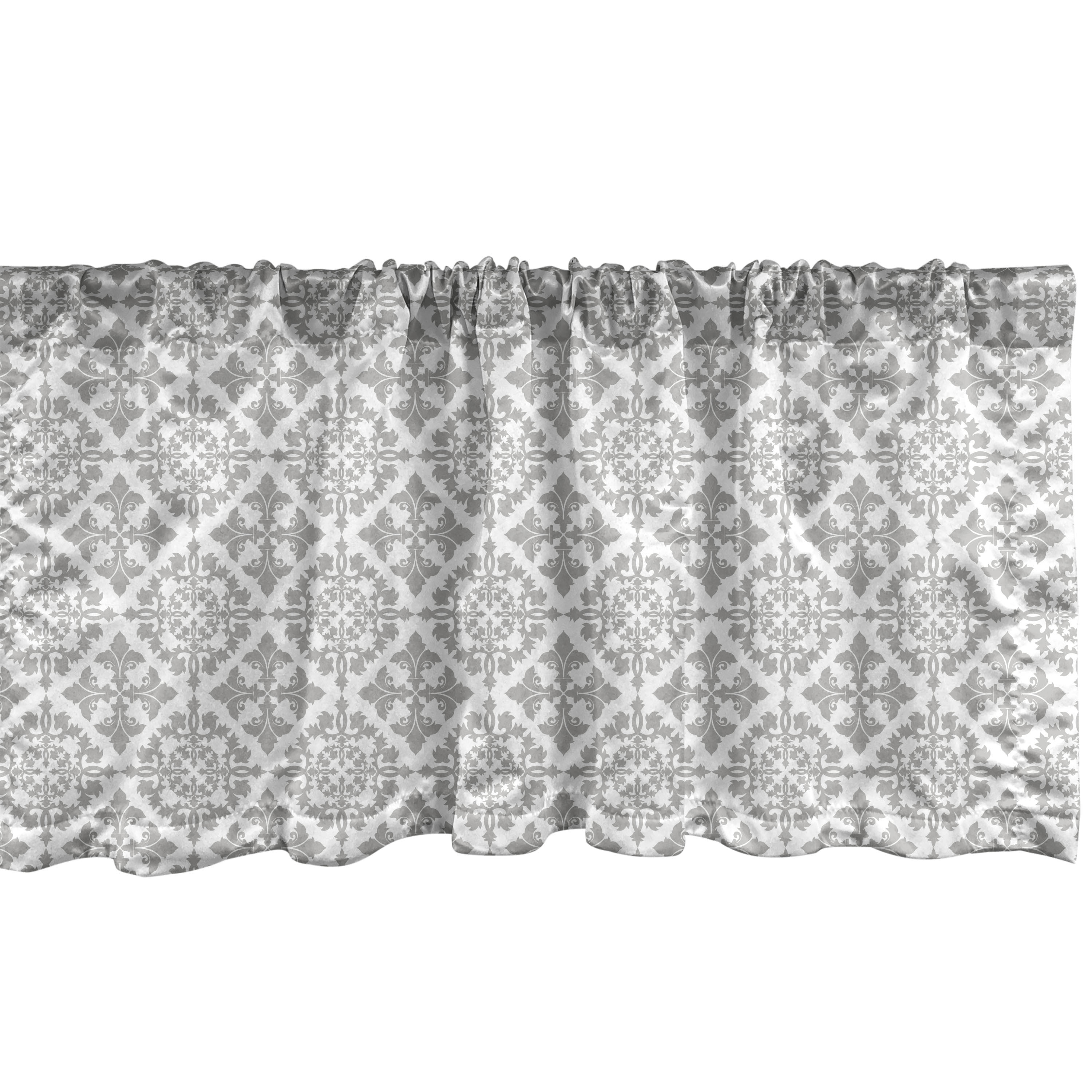 Pale Grey and White Satin Rod Pocket Valance Set