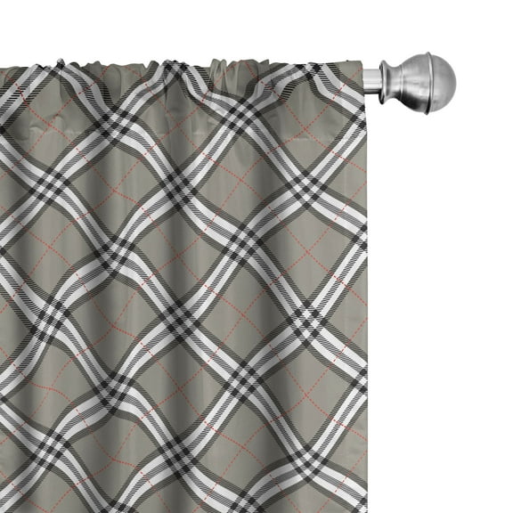 Ambesonne Grey White Curtains, Medieval Art, Pair of 28"x63", Grey Black White