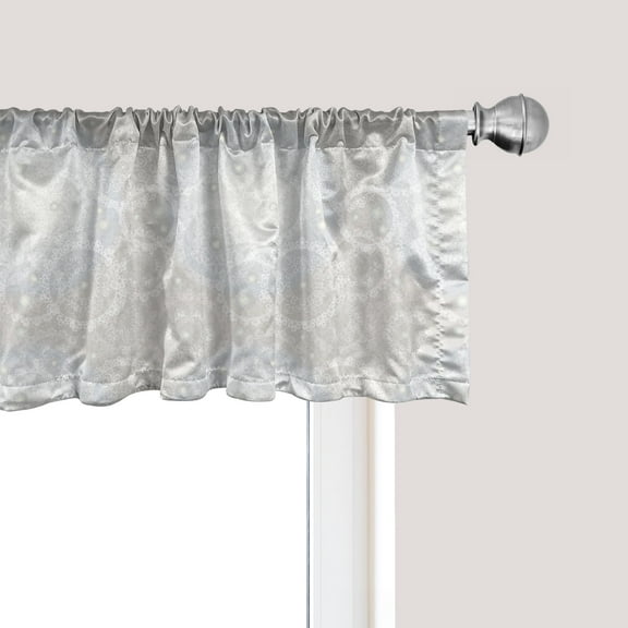 Ambesonne Grey White Window Valance, Romantic Bridal Lace, 54" X 12", Grey White