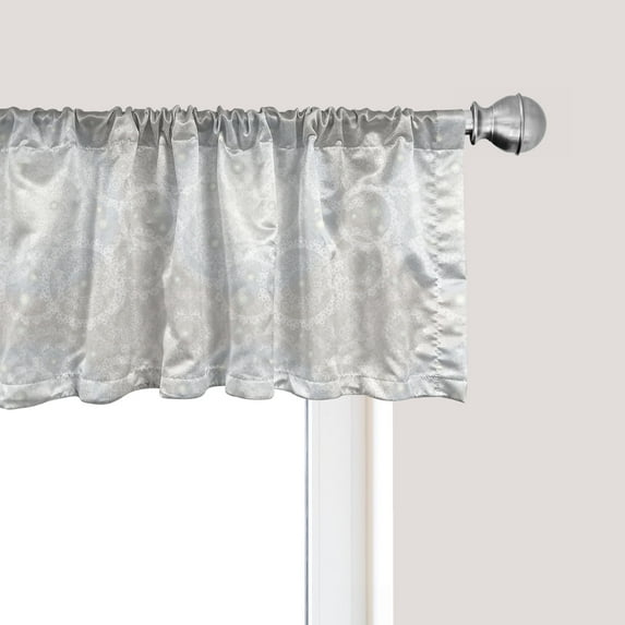 Ambesonne Grey White Window Valance, Romantic Bridal Lace, 54" X 12", Grey White
