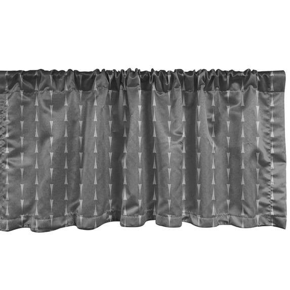 Ambesonne Grey Window Valance, Pointy Motifs Art Repetition, 54" X 18", Pale Taupe and Grey