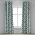 thumbnail image 1 of Ambesonne Grey and Blue Grommet Curtain, Daisies, 50" x 72", Pale Grey Black Blue, 1 of 6