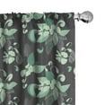 thumbnail image 1 of Ambesonne Grey and Green Window Curtains, Nostalgic Floral, Each 28" W x 63" L, Grey Mint Green, 1 of 2