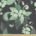 thumbnail image 1 of Ambesonne Grey and Green Fabric by the Yard Upholstery, Nostalgic Floral, 2 Yards, Grey Mint Green, 1 of 4