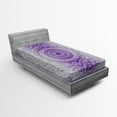thumbnail image 1 of Ambesonne Grey and Purple Fitted Sheet, Mandala Hippie, Twin Size, Violet, 1 of 2