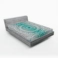 thumbnail image 1 of Ambesonne Grey and Teal Fitted Sheet, Mandala Occult Motif, Full Size, Teal Grey, 1 of 3