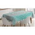 thumbnail image 1 of Ambesonne Grey and Turquoise Tablecloth Rectangular Table Cover, Ombre Ethnic, 52"x70", Turquoise Grey, 1 of 4