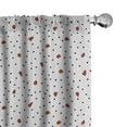 thumbnail image 1 of Ambesonne Grey and White Window Curtains, Ladybugs and Dots, Each 28" W x 63" L, Dark Pink, 1 of 4