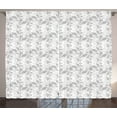thumbnail image 1 of Ambesonne Grey and White Curtains 2 Panel Set, Rural Field Romantic, 108" x 108", Grey Pale Grey White, 1 of 3