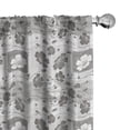thumbnail image 1 of Ambesonne Grey and White Curtains, Inflorescence, Pair of 28"x63", Grey and White, 1 of 5
