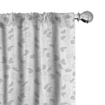 Ambesonne Grey and White Curtains, Skinny Curly Stems, Pair of 28"x63", Pale Grey White