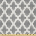 thumbnail image 1 of Ambesonne Grey and White Fabric by the Yard Microfiber, Geometric Damask, 5 Yards, Dimgrey White, 1 of 2
