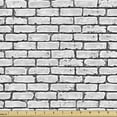 thumbnail image 1 of Ambesonne Grey and White Fabric by the Yard Upholstery, Retro Brick Wall, 10 Yards, Grey, 1 of 4