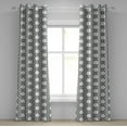 thumbnail image 1 of Ambesonne Grey and White Grommet Curtain, Flower Grid, 50" x 84", Charcoal Grey with White, 1 of 6