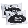 thumbnail image 1 of Ambesonne Grey and White Pillow Sham 2 Pack, Wild and Bear, 30"x20", White Charcoal Grey, 1 of 3