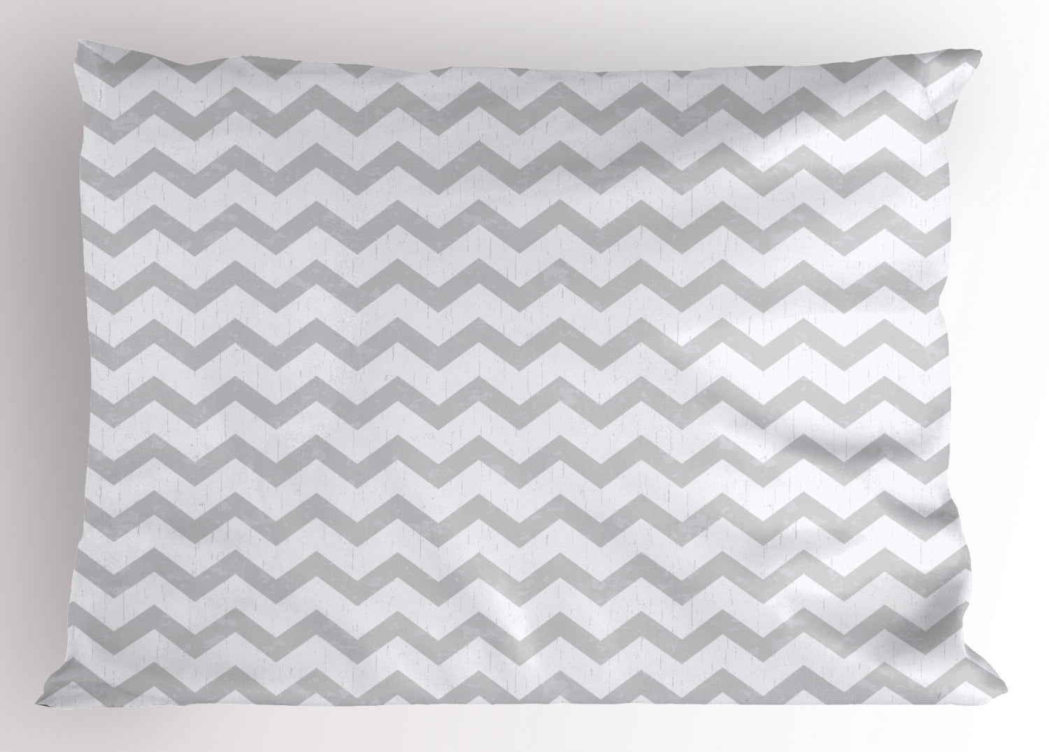 Ambesonne Grey and White Pillow Sham Geometrical Zigzag 36