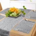 thumbnail image 1 of Ambesonne Grey and White Table Runner & Placemats, Floral Inspired, Placemat 4 pcs + Runner 16"x90", Grey, 1 of 2
