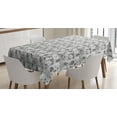 thumbnail image 1 of Ambesonne Grey and White Tablecloth Rectangular Table Cover, Inflorescence, 52"x70", Grey and White, 1 of 3