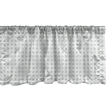 Ambesonne Grey and White Window Valance, Round Oval Pattern, 54" X 18", Grey White