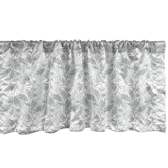 Ambesonne Grey and White Window Valance, Rural Field Romantic, 54" X 12", Grey Pale Grey White