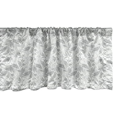 Ambesonne Grey and White Window Valance, Rural Field Romantic, 54" X 18", Grey Pale Grey White