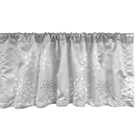 Ambesonne Grey and White Window Valance, Shabby Plant Beauty, 54" X 12", Grey White