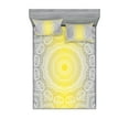 thumbnail image 1 of Ambesonne Grey and Yellow Fitted Sheet & Pillow Sham Set, Boho Ombre Old, Queen, Yellow Grey, 1 of 2