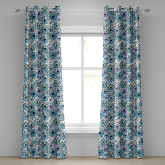Ambesonne Grommet Curtain, , 50"x108", Cadet Blue and Lilac