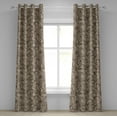 thumbnail image 1 of Ambesonne Grommet Curtain, , 50"x108", Cocoa Dark Taupe and White, 1 of 5