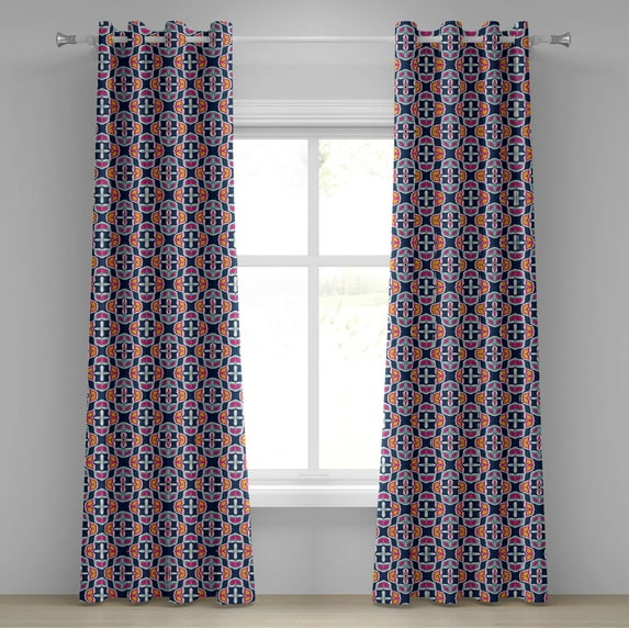 Ambesonne Grommet Curtain, , 50"x108", Dark Lavender Hot Pink