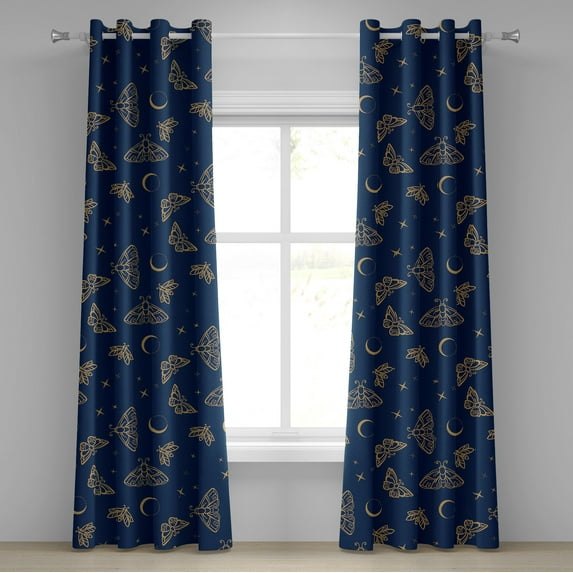 Ambesonne Grommet Curtain, , 50"x108", Dark Lavender Pale Camel