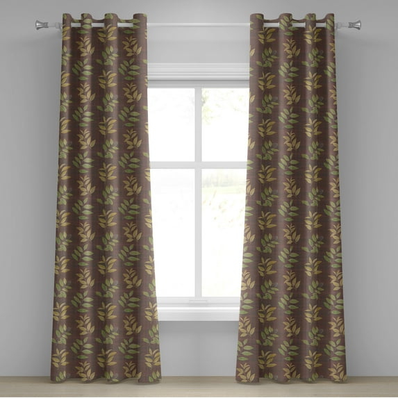 Ambesonne Grommet Curtain, , 50"x108", Dark Warm Taupe Green