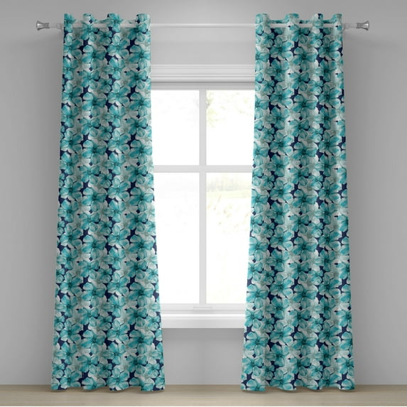 Ambesonne Grommet Curtain, , 50"x108", Indigo and Turquoise