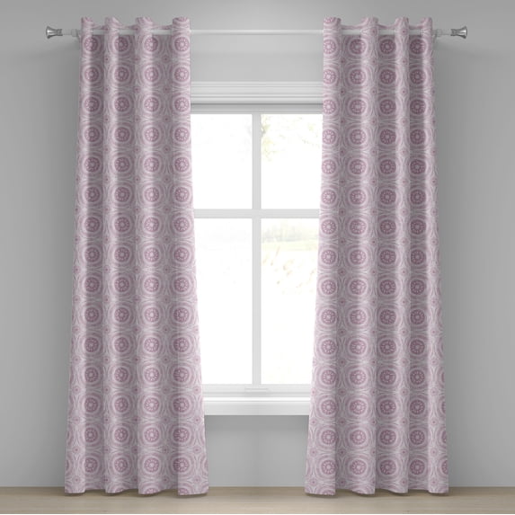 Ambesonne Grommet Curtain, , 50"x108", Mauve and Pale Lilac