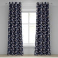 thumbnail image 1 of Ambesonne Grommet Curtain, , 50"x108", Night Blue Salmon Ivory, 1 of 5