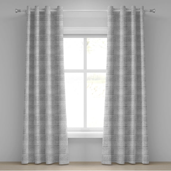 Ambesonne Grommet Curtain, , 50"x108", Pale Grey