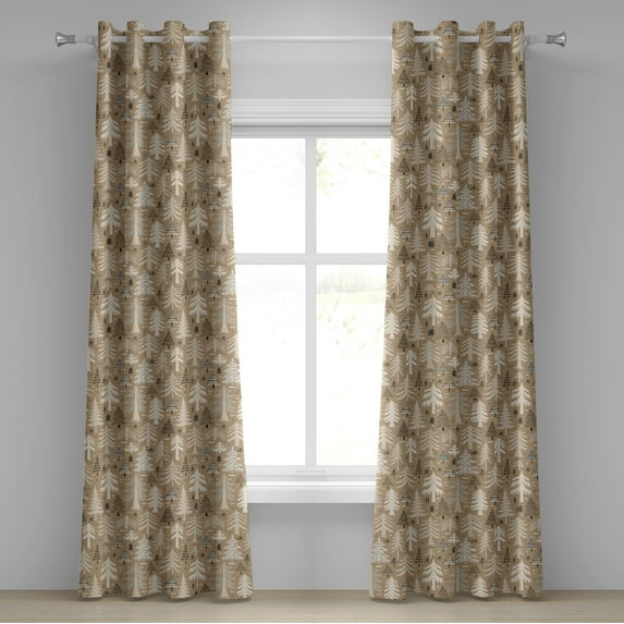 Ambesonne Grommet Curtain, , 50"x108", Pale Yellow Green Cream