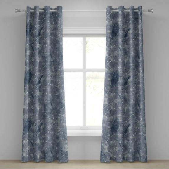 Ambesonne Grommet Curtain, , 50"x108", Purpleblue and Ceil Blue