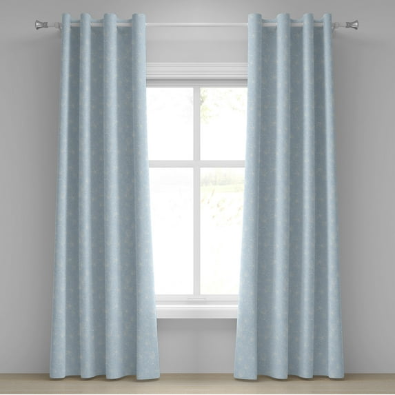 Ambesonne Grommet Curtain, , 50"x108", Soft Blue and White