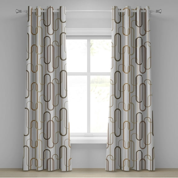 Ambesonne Grommet Curtain, , 50"x108", Taupe Tan and Coconut