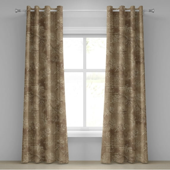 Ambesonne Grommet Curtain, , 50"x108", Warm Taupe Pastel Brown