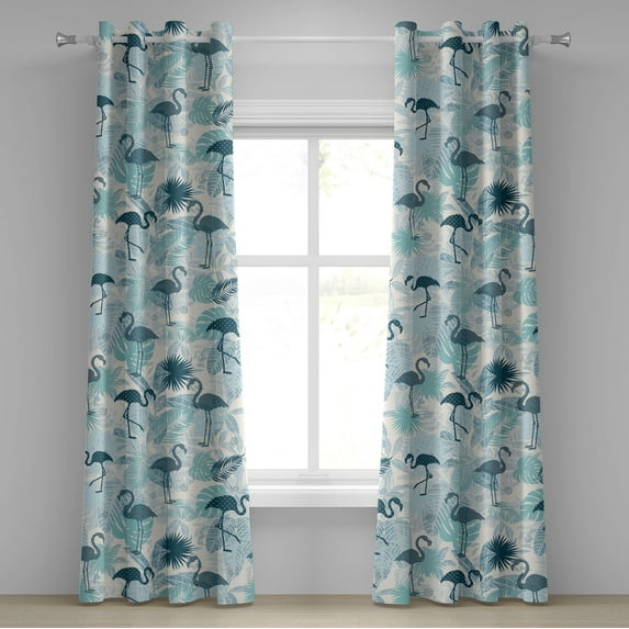 Ambesonne Grommet Curtain, , 50"x120", Dark Teal Dark Seafoam