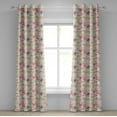 thumbnail image 1 of Ambesonne Grommet Curtain, , 50"x120", Ivory Rose Pale Green, 1 of 1