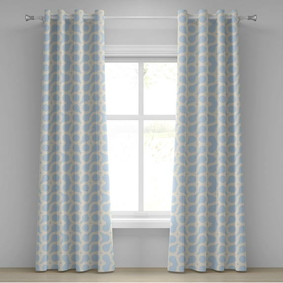 Ambesonne Grommet Curtain, , 50"x120", Pale Azure Blue and Champagne