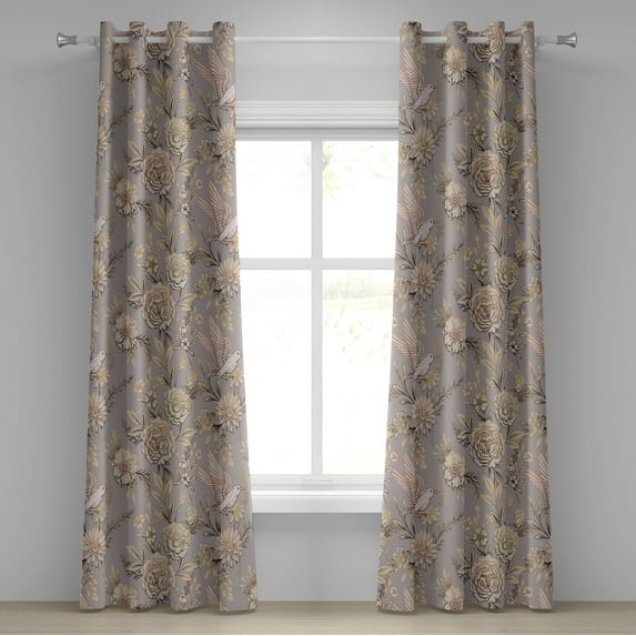 Ambesonne Grommet Curtain, , 50"x120", Pale Ceil Blue Cream
