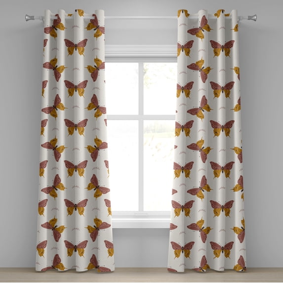 Ambesonne Grommet Curtain, , 50"x120", Pale Coffee and Pale Maroon