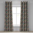 thumbnail image 1 of Ambesonne Grommet Curtain, , 50"x120", Teal Pink Orange, 1 of 5
