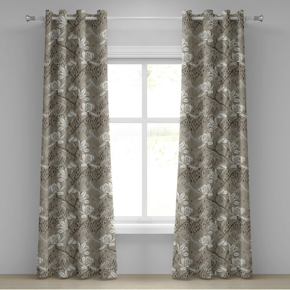 Ambesonne Grommet Curtain, , 50"x120", Umber and Pale Taupe