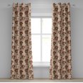 thumbnail image 1 of Ambesonne Grommet Curtain, , 50"x120", Warm Taupe Coral Ecru, 1 of 5